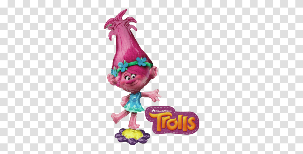 Trolls Poppy Folienballon Airwalker, Toy, Figurine, Apparel Transparent Png