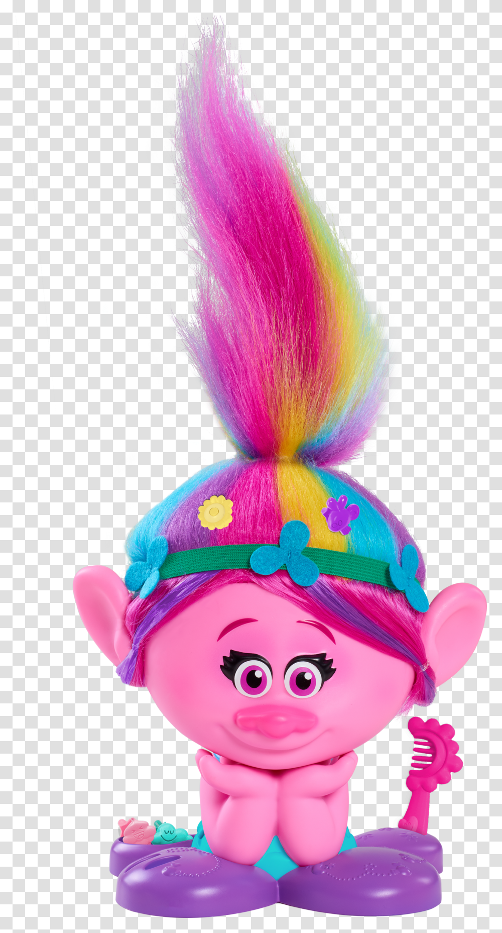 Trolls Poppy True Colors Styling Head Poppy Troll Doll Rainbow Transparent Png