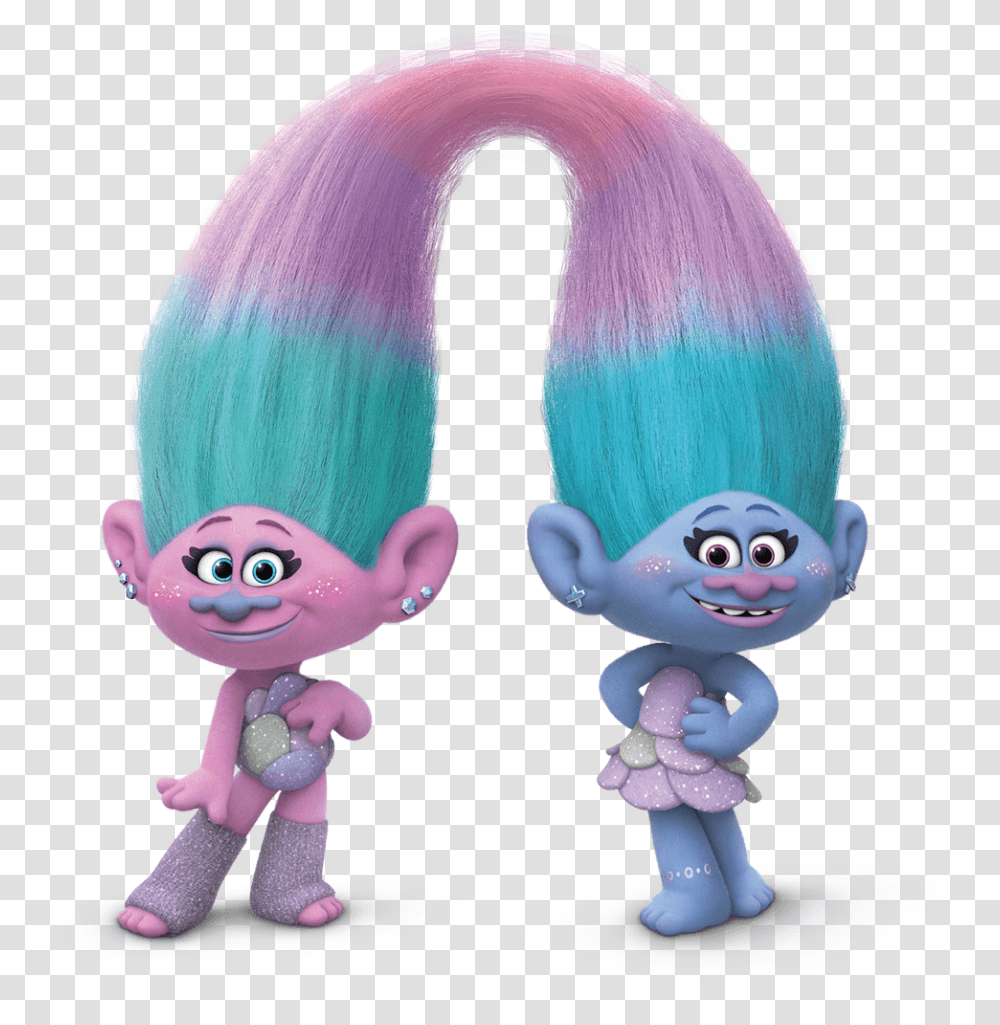 Trolls Satin And Chenille, Toy, Hair, Figurine, Doll Transparent Png