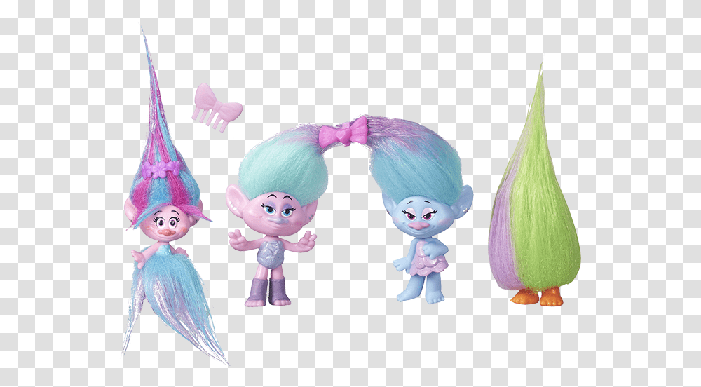 Trolls Troll Town Multi Pack Large Toys Poppy Satin And Chenille, Doll, Barbie, Figurine, Purple Transparent Png