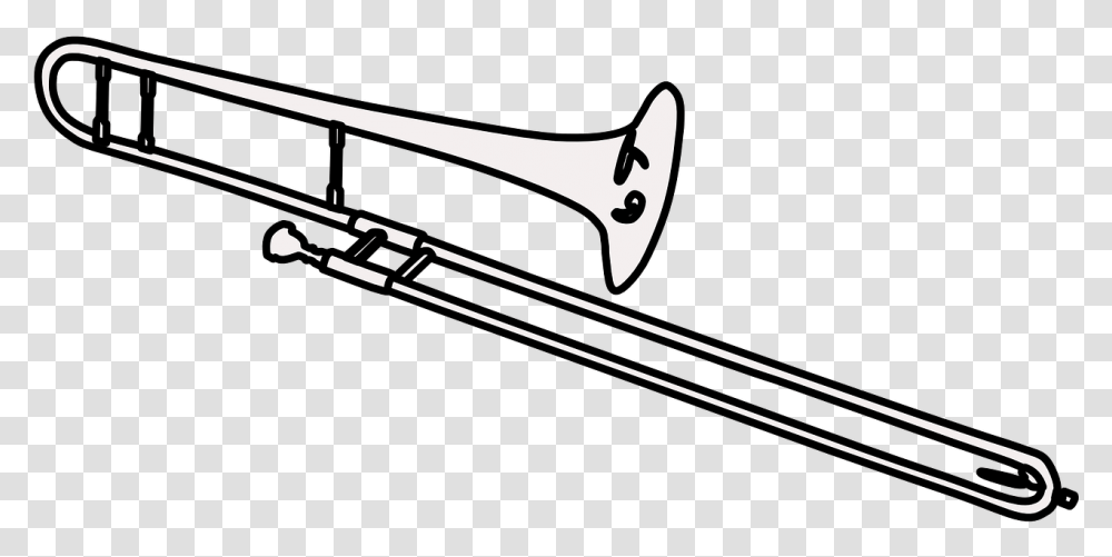 Trombone Black And White, Brass Section, Musical Instrument Transparent Png