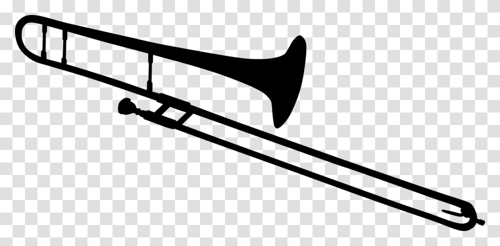 Trombone Silhouette Musical Instruments Mellophone Trumpet Free, Gray, World Of Warcraft Transparent Png