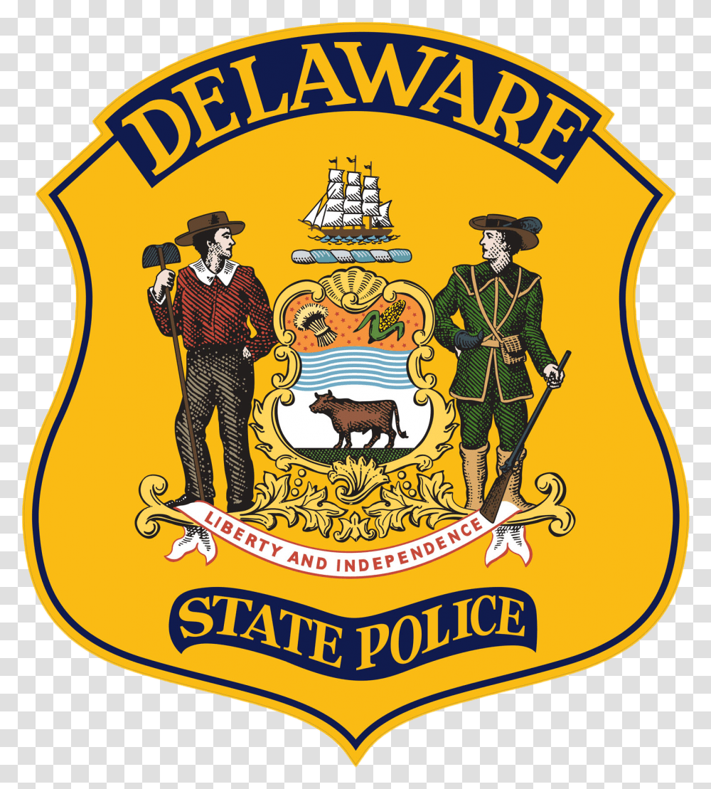 Troopers Investigating Shots Fired Complaint Camden Delaware State Police Logo, Symbol, Trademark, Person, Human Transparent Png