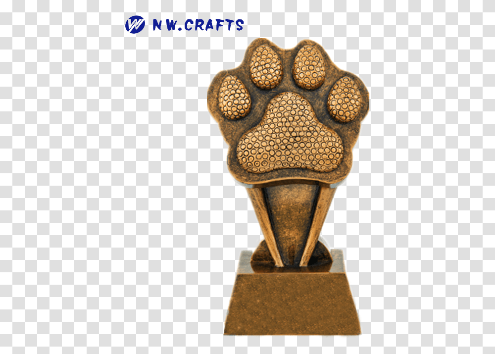 Trophies Pet Dog Cat Paw Print Cat Show Trophy 2 Sizes Bronze Sculpture, Archaeology, Figurine, Gold Transparent Png