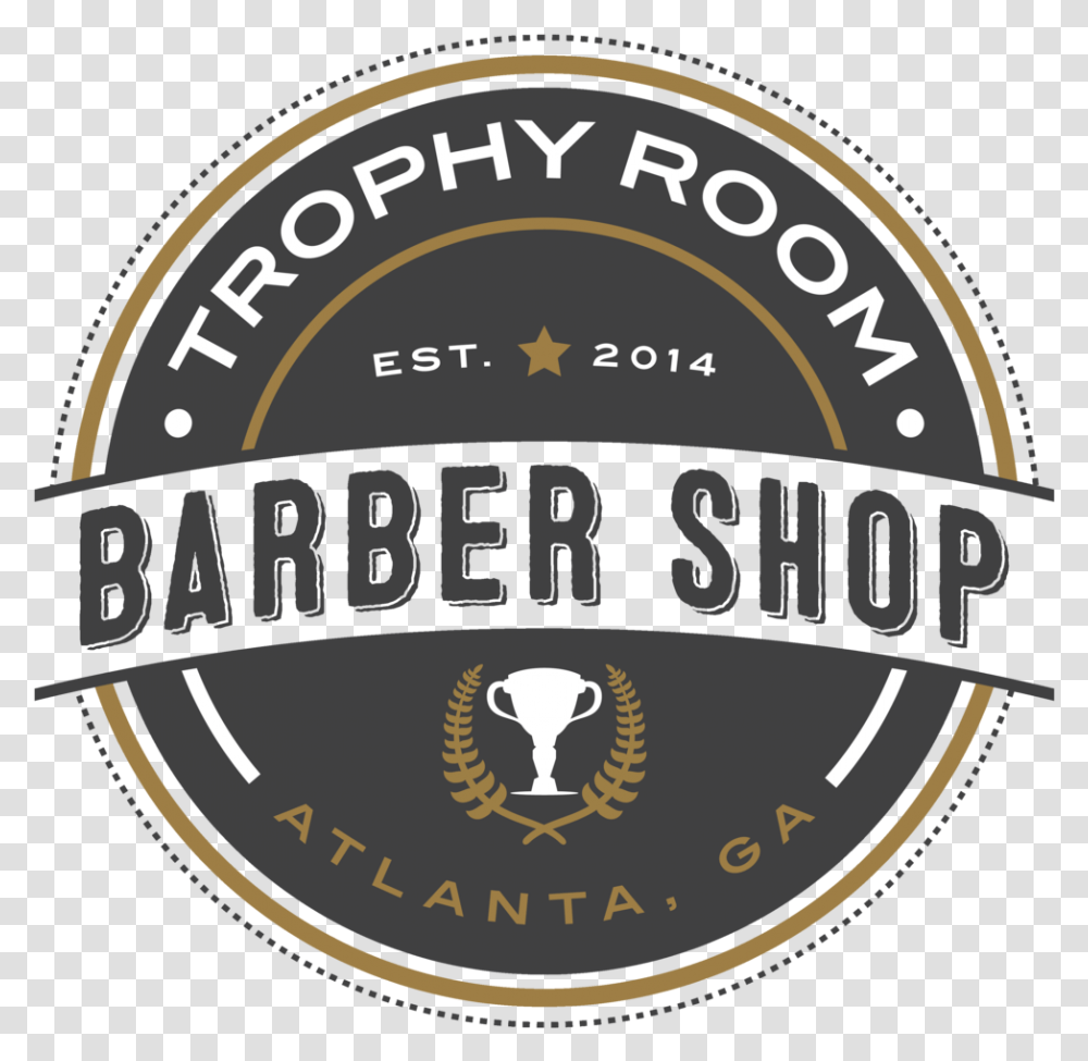 Trophy Room Barber Shop Barbershop Logo, Label, Text, Symbol, Emblem Transparent Png