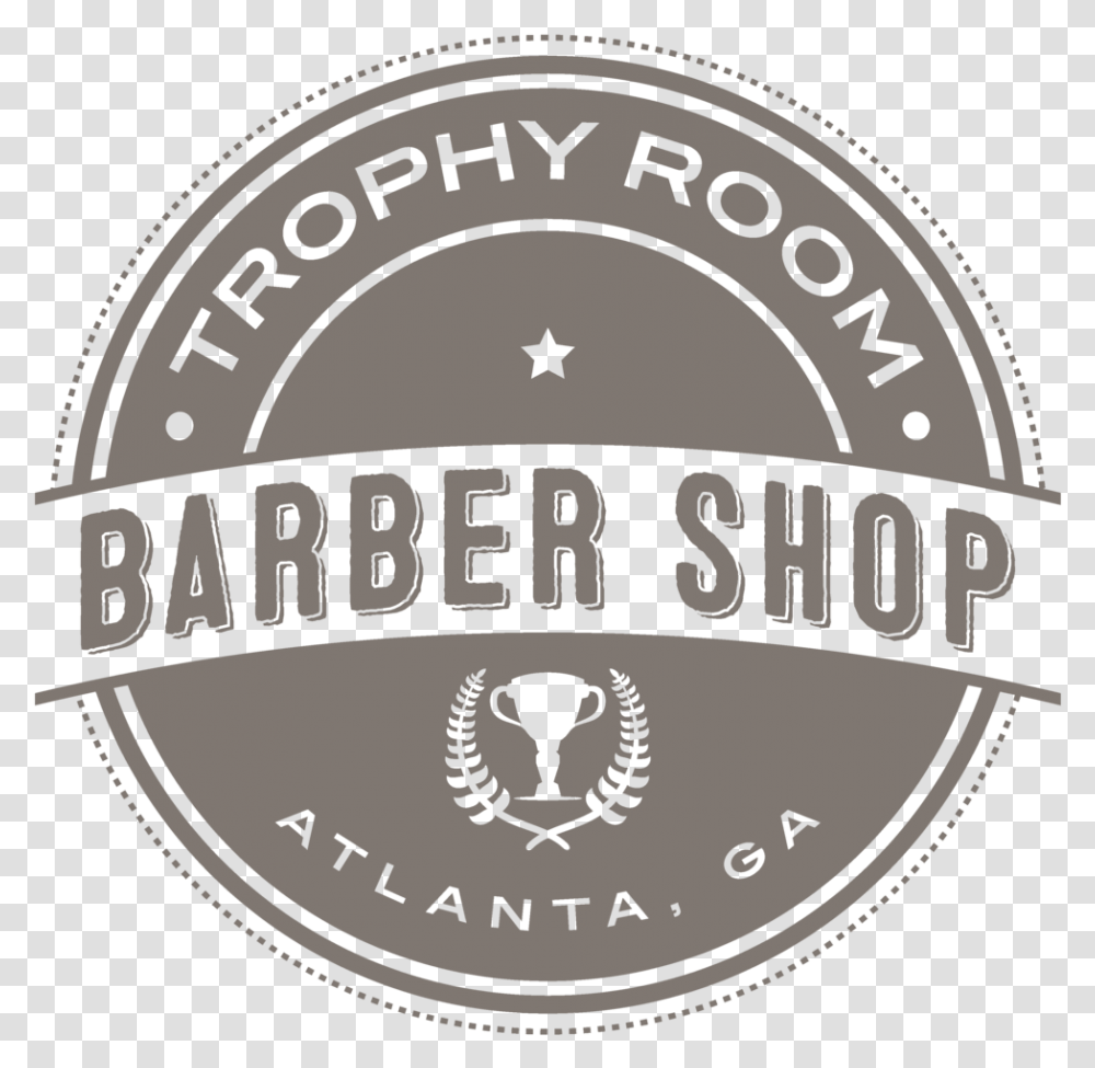 Trophy Room Logo Grey Emblem, Label, Clock Tower Transparent Png