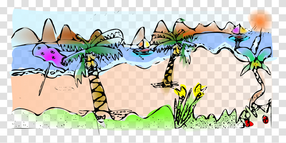 Tropical Beach Clip Arts Clip Art, Outdoors, Doodle, Drawing, Nature Transparent Png