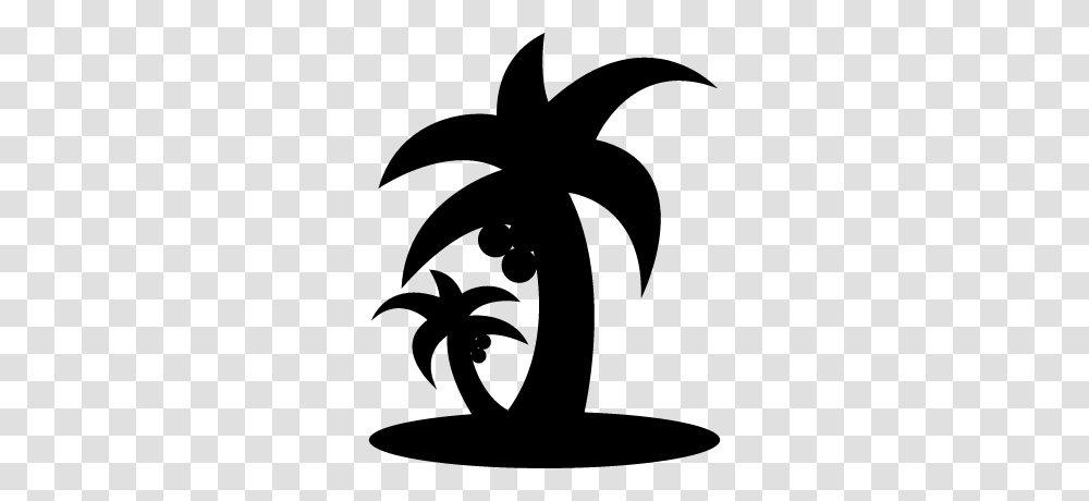 Tropical Beach Palms Trees Silhouette Free Vectors Logos, Gray, World Of Warcraft Transparent Png
