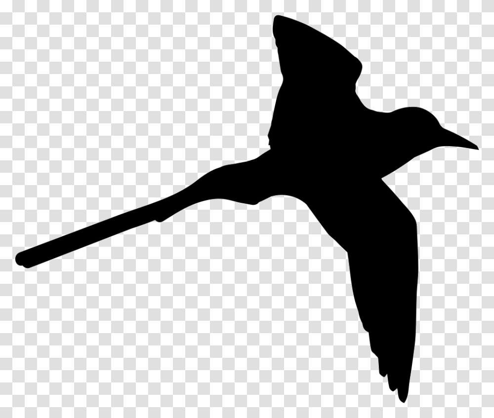 Tropical Bird Shape Of Long Tail Tropical Bird Icon, Silhouette, Stencil, Hammer Transparent Png