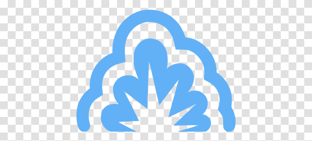 Tropical Blue Smoke Explosion Icon Explosion Logo, Symbol, Plant, Star Symbol, Leaf Transparent Png