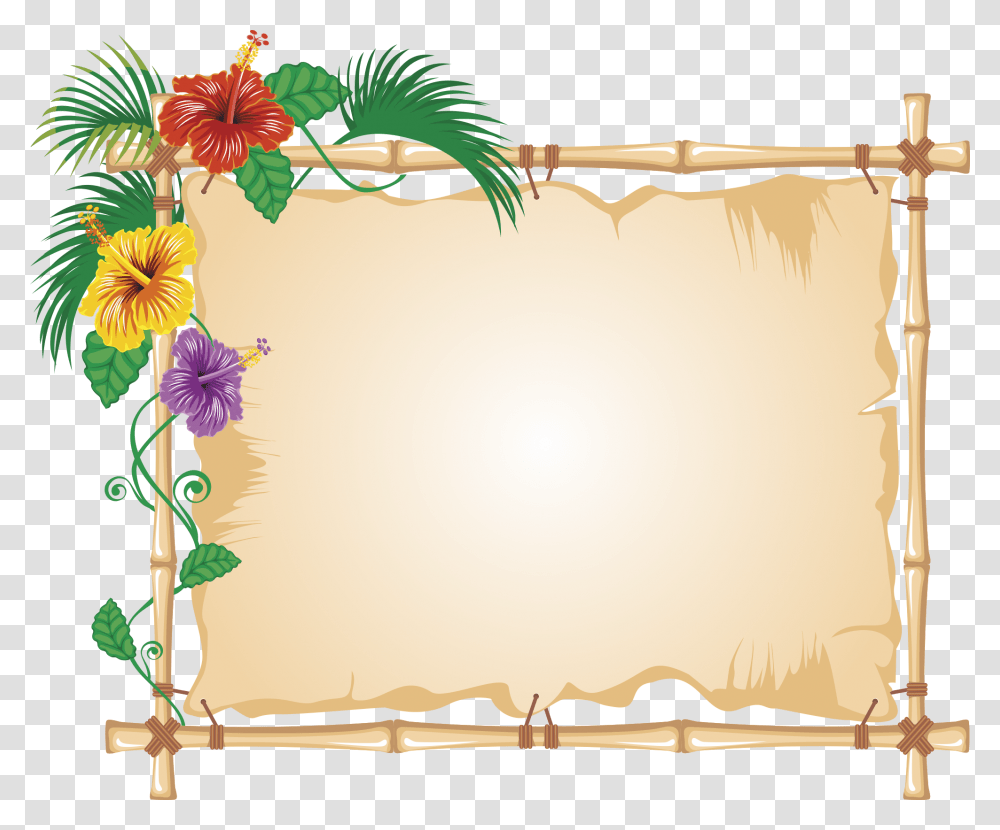 Tropical Border Caribbean Frame, Scroll, Floral Design Transparent Png