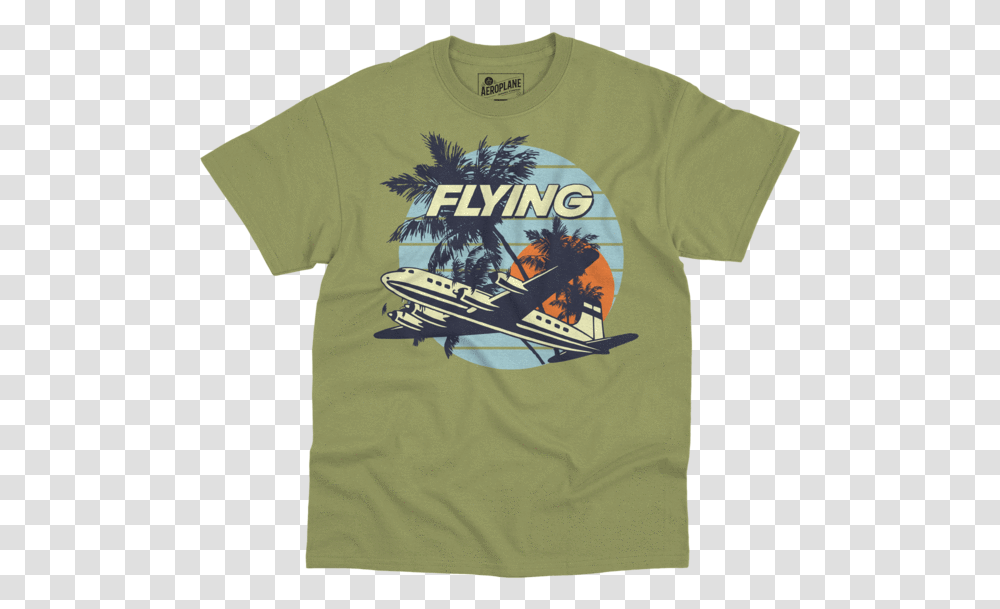 Tropical Destination Flying Aero Shop T Shirt T Shirt, Apparel, T-Shirt, Airplane Transparent Png