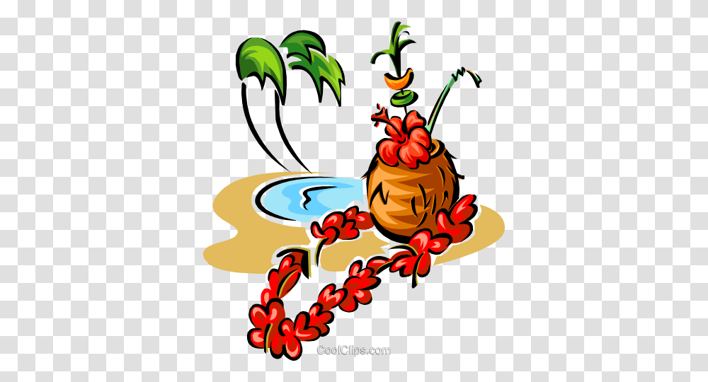 Tropical Drink With Palm Trees Royalty Free Vector Clip Art, Food, Animal, Sea Life, Wasp Transparent Png