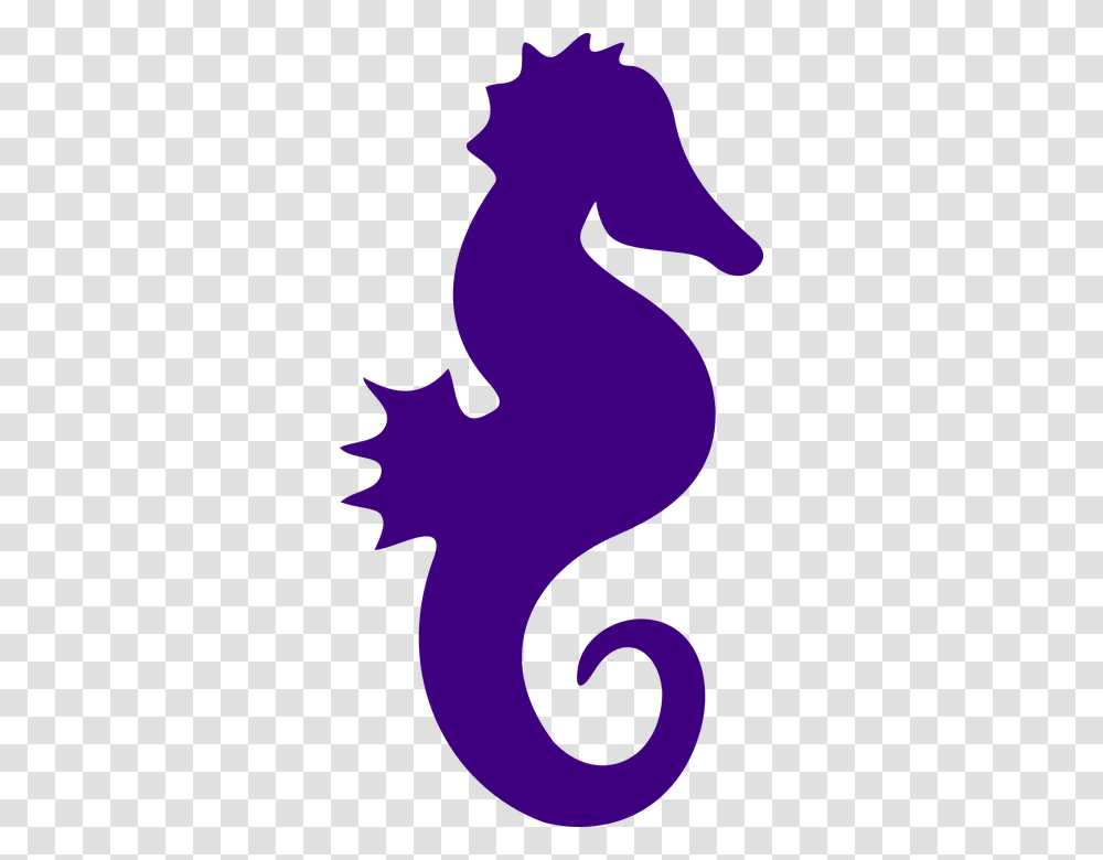Tropical Fish Clipart Purple Seahorse, Silhouette, Person, Label Transparent Png