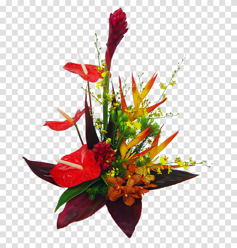 Tropical Flower Bouquet, Ikebana, Vase, Ornament Transparent Png