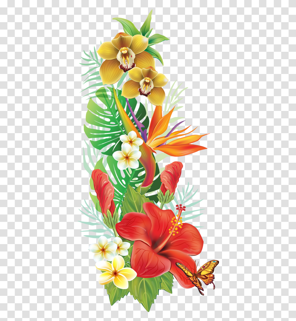 Tropical Flower Tattoos Hawaiian Flowers, Graphics, Art, Floral Design, Pattern Transparent Png