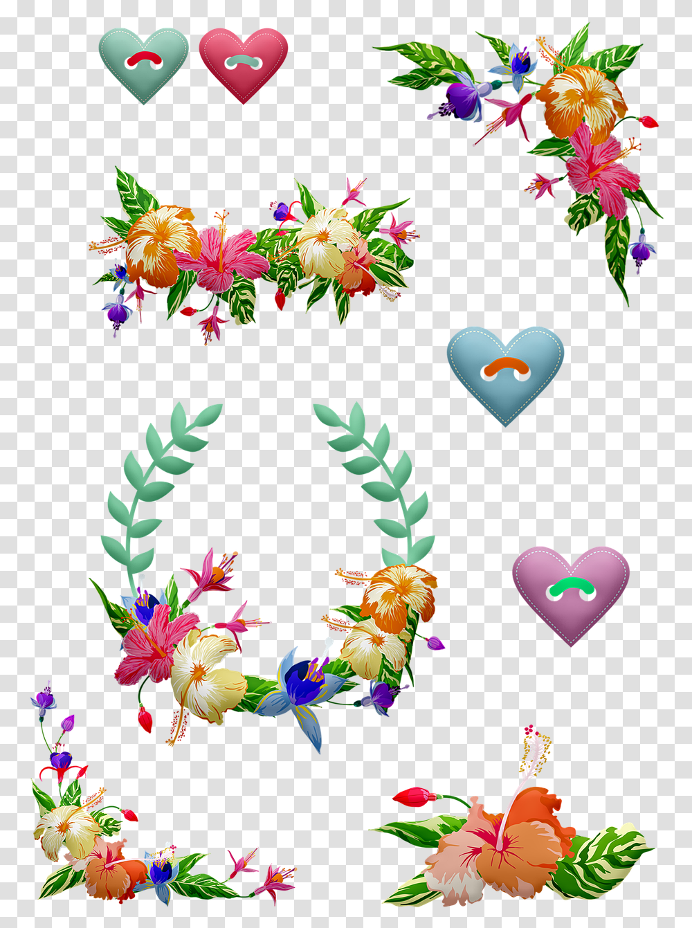 Tropical Flowers Wreaths Floral Free Image On Pixabay Flores Tropicales En, Graphics, Art, Floral Design, Pattern Transparent Png