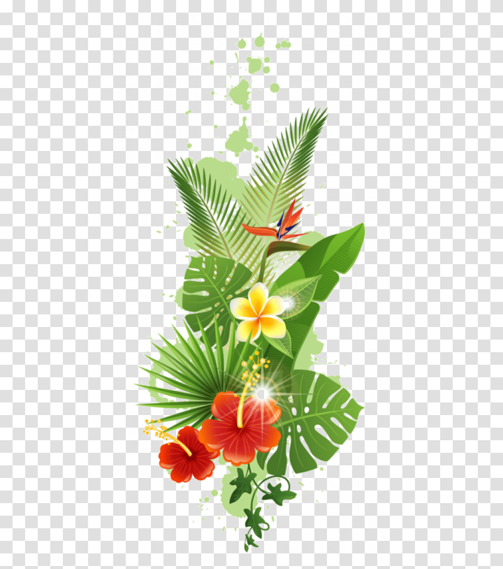 Tropical Forest Flowers, Floral Design, Pattern Transparent Png