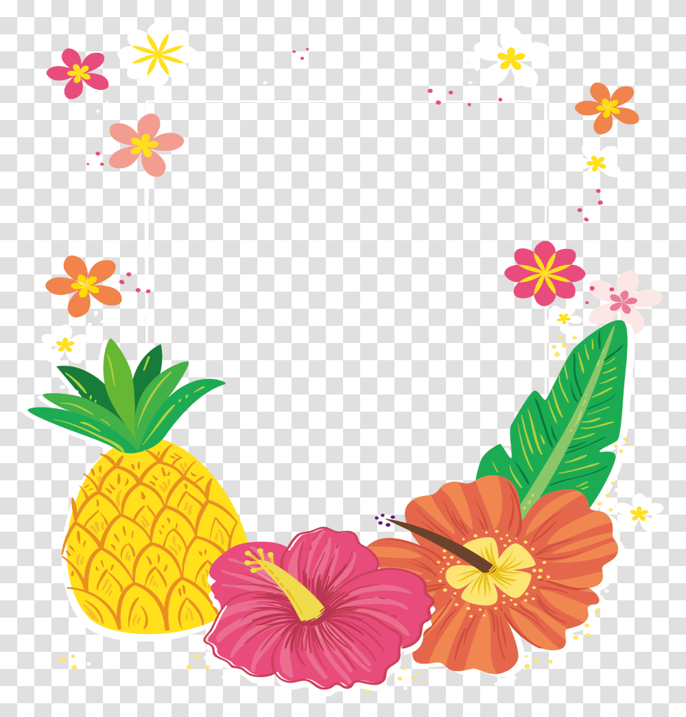 Tropical Frame Frame Tropical, Plant, Fruit, Food, Pineapple Transparent Png