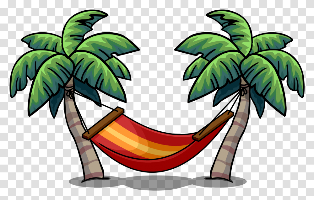 Tropical Hammock Ig Palm Tree With Hammock Clipart Tropical Palm Tree Cartoon, Furniture Transparent Png