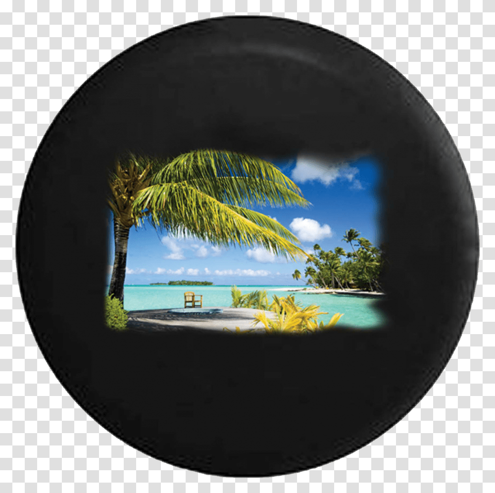 Tropical Island Beach Life Palm Trees Jeep Camper Spare, Plant, Arecaceae, Sphere Transparent Png