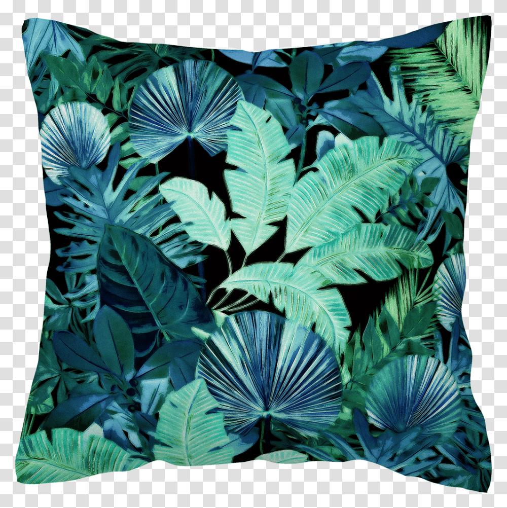 Tropical Leaf Dark Cushion, Plant, Green, Potted Plant, Vase Transparent Png