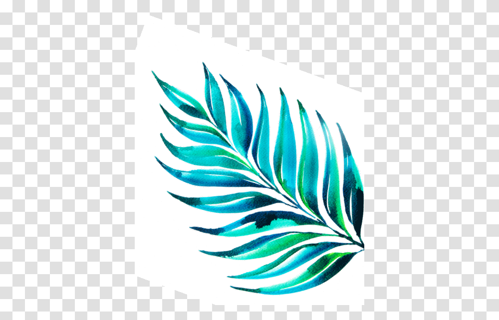 Tropical Leaf Right Watercolor Byheartmade Heartmade Es, Plant, Bird, Animal Transparent Png