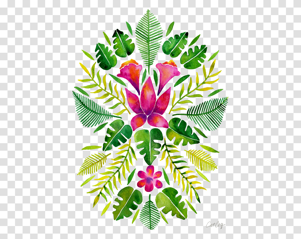 Tropical Leaves Background, Floral Design, Pattern Transparent Png