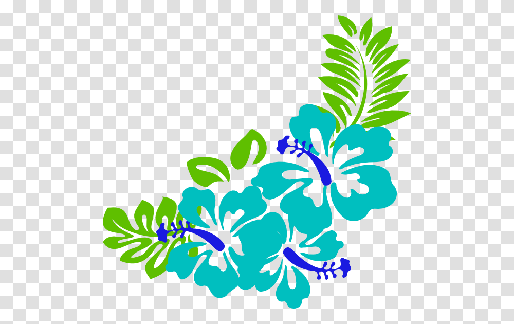 Tropical Leaves Clipart Blue Green Tropical Flowers Clip Art, Plant, Blossom, Floral Design Transparent Png