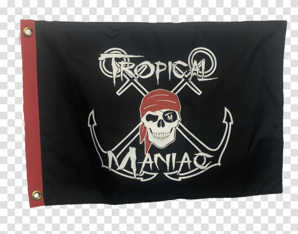 Tropical Maniac Pirate Flag Flag, Text, Bandana, Headband, Hat Transparent Png