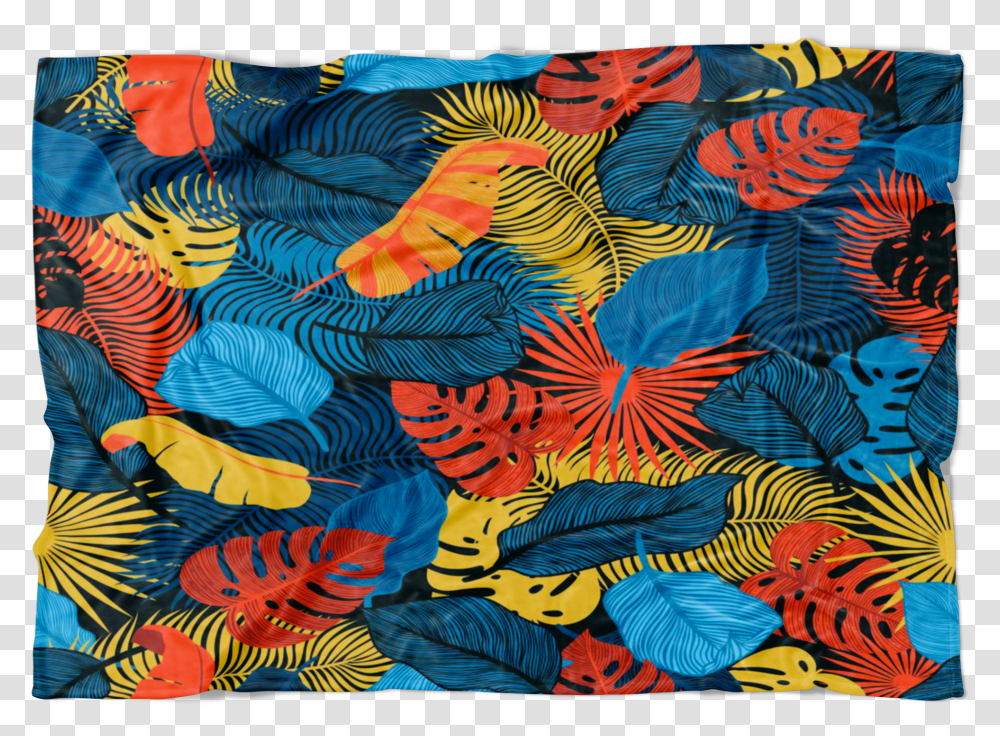 Tropical Palm Leaves Blanket Horizontal Transparent Png