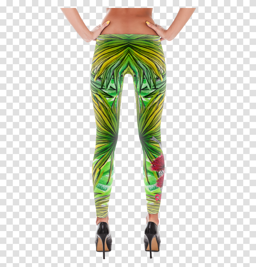 Tropical Palm Leaves Leggings Leggings Ganesha, Pants, Clothing, Apparel, Sleeve Transparent Png