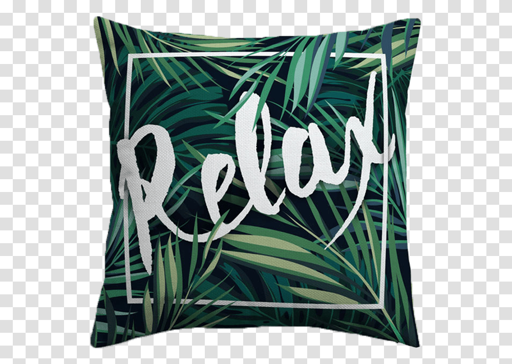 Tropical Plants Cushion, Pillow, Handwriting, Calligraphy Transparent Png