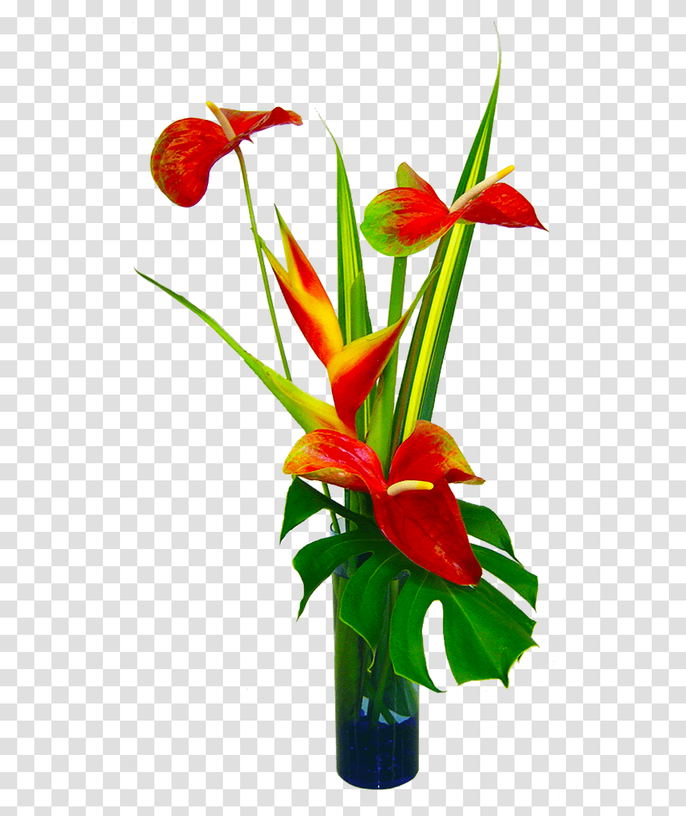 Tropical Silk Flower Arrangements From Hawaiian Flowers In A Vase, Plant, Blossom, Amaryllis, Petal Transparent Png