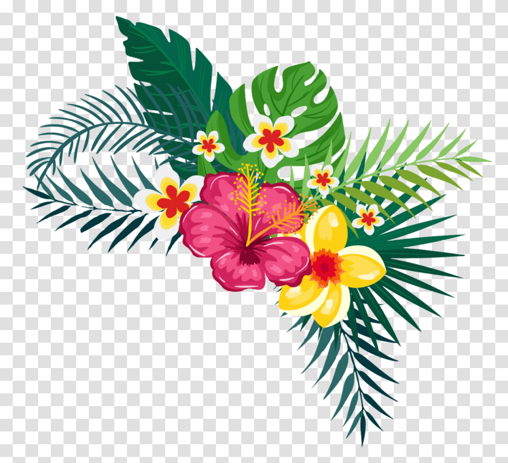 Tropical Summertime Summerfun Palm Tree Palmera Watercolor Flower Background Hd, Floral Design, Pattern Transparent Png