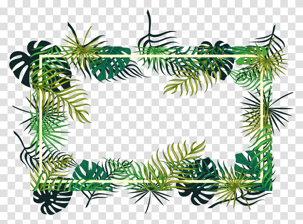 Tropical Vector Ornament Background Tropical, Green, Plant, Pattern, Fractal Transparent Png