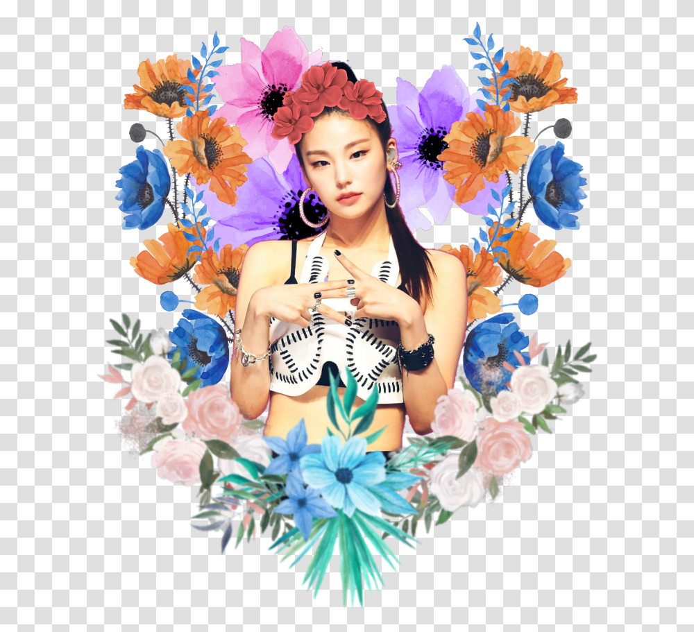 Tropical Watercolor Bouquet, Collage, Poster, Advertisement, Person Transparent Png