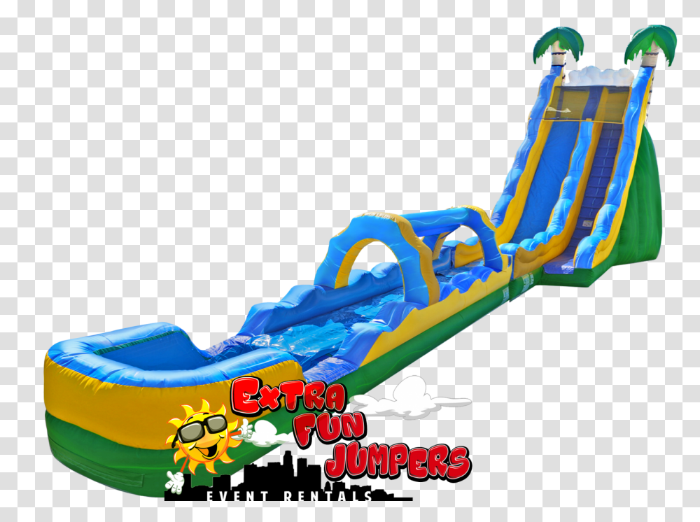 Tropical Wave Single Lane Water Slide, Toy, Inflatable, Seesaw, Sled Transparent Png