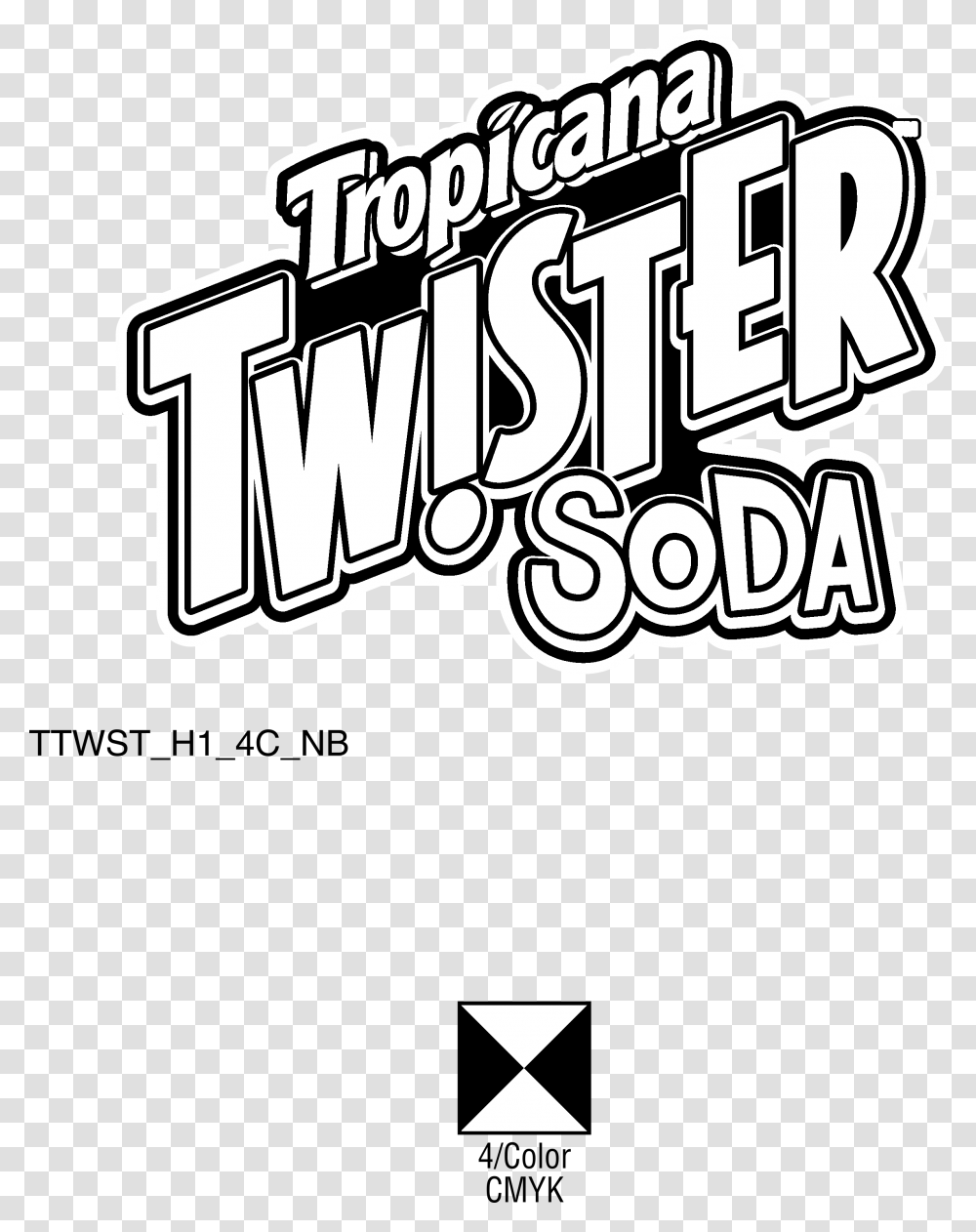 Tropicana Twister Soda Logo Black And White Tropicana Twister Soda, Word, Alphabet, Label Transparent Png