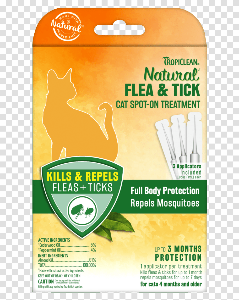 Tropiclean Flea And Tick Cat, Advertisement, Poster, Flyer, Paper Transparent Png