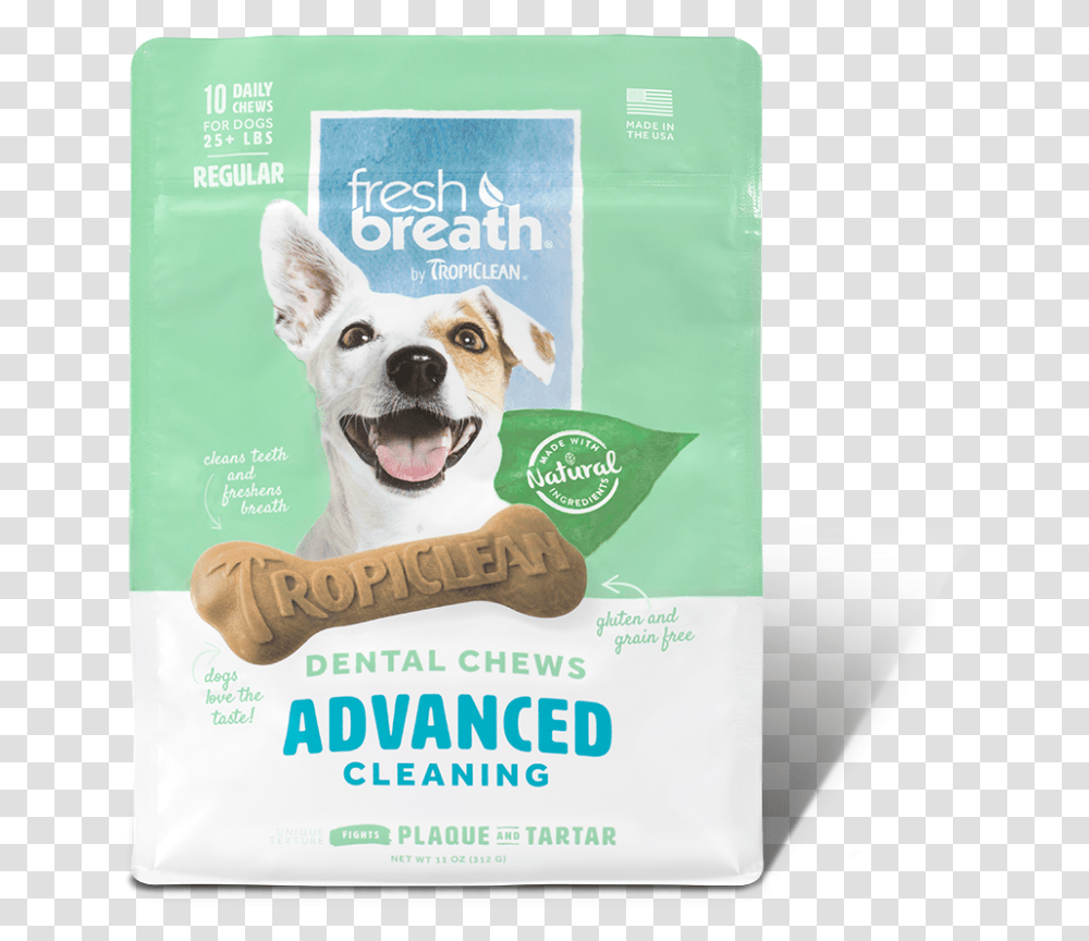 Tropiclean Fresh Breath Dental Sticks, Advertisement, Poster, Dog, Canine Transparent Png