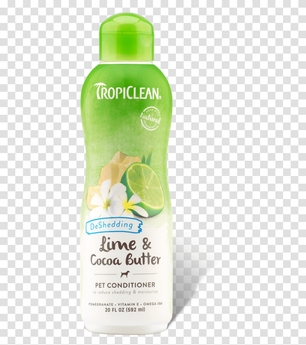 Tropiclean Lime Amp Cocoa Conditioner, Plant, Beverage, Bottle, Food Transparent Png