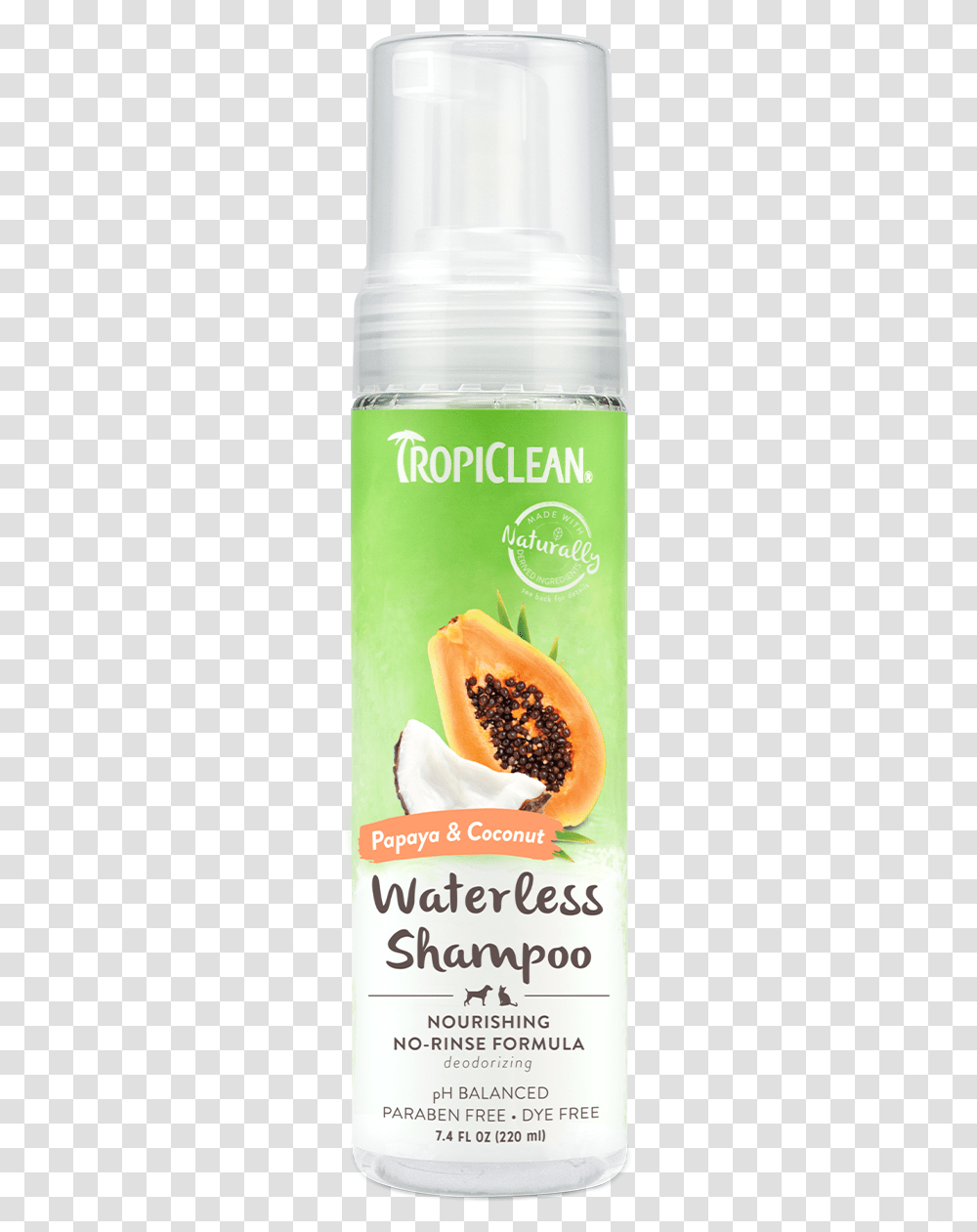 Tropiclean Papaya And Coconut Nourishing No Rinse Waterless Bottle, Plant, Fruit, Food Transparent Png