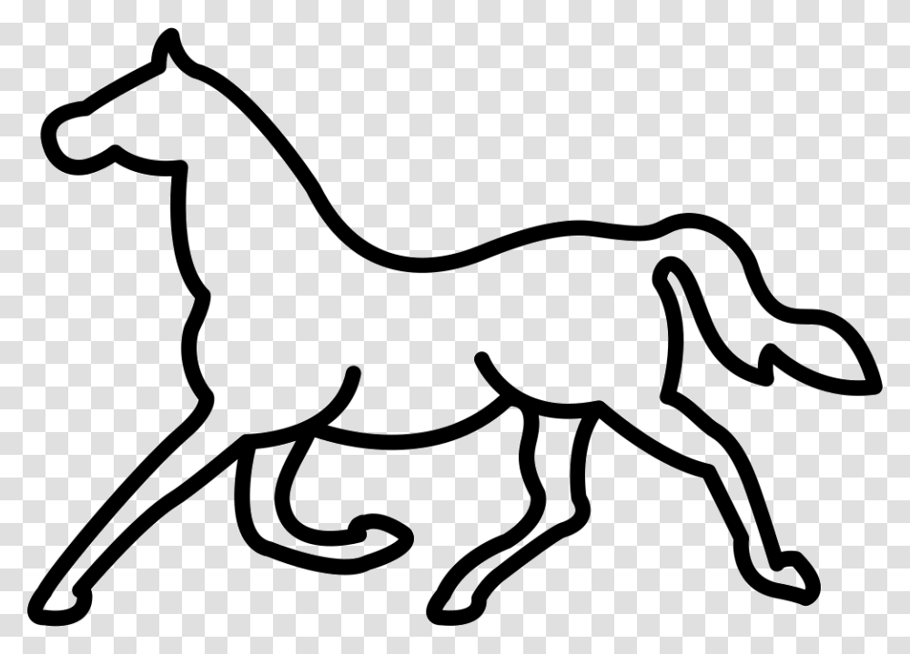 Trotting Horse Outline Portable Network Graphics, Antelope, Wildlife, Mammal, Animal Transparent Png