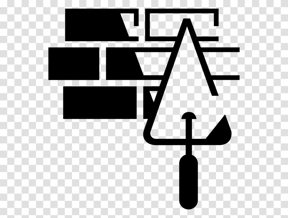 Trowel Vector Brick Cartoon Brick And Trowel Black And White, Gray, World Of Warcraft Transparent Png