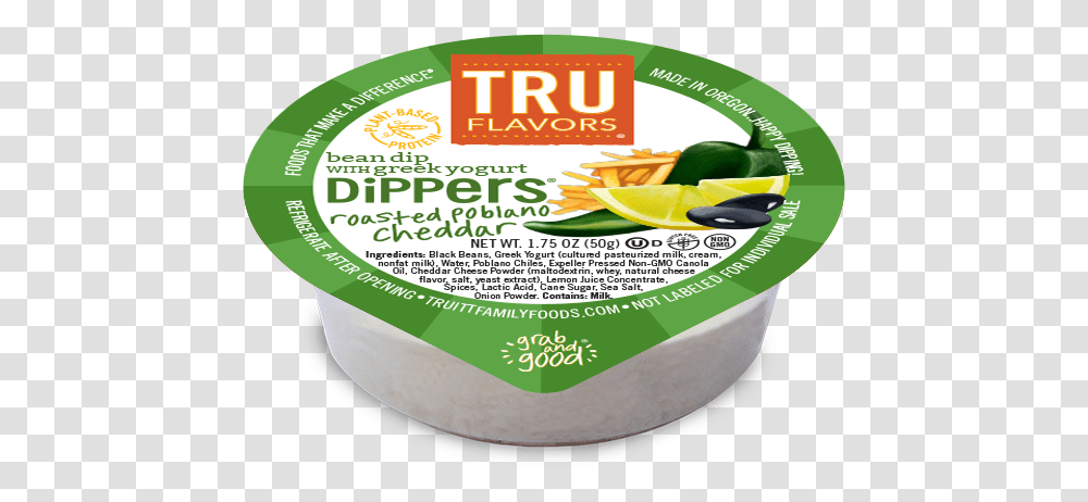 Tru Flavors Roasted Poblano Cheddar Dippers Packaging And Labeling, Plant, Food, Vase, Jar Transparent Png