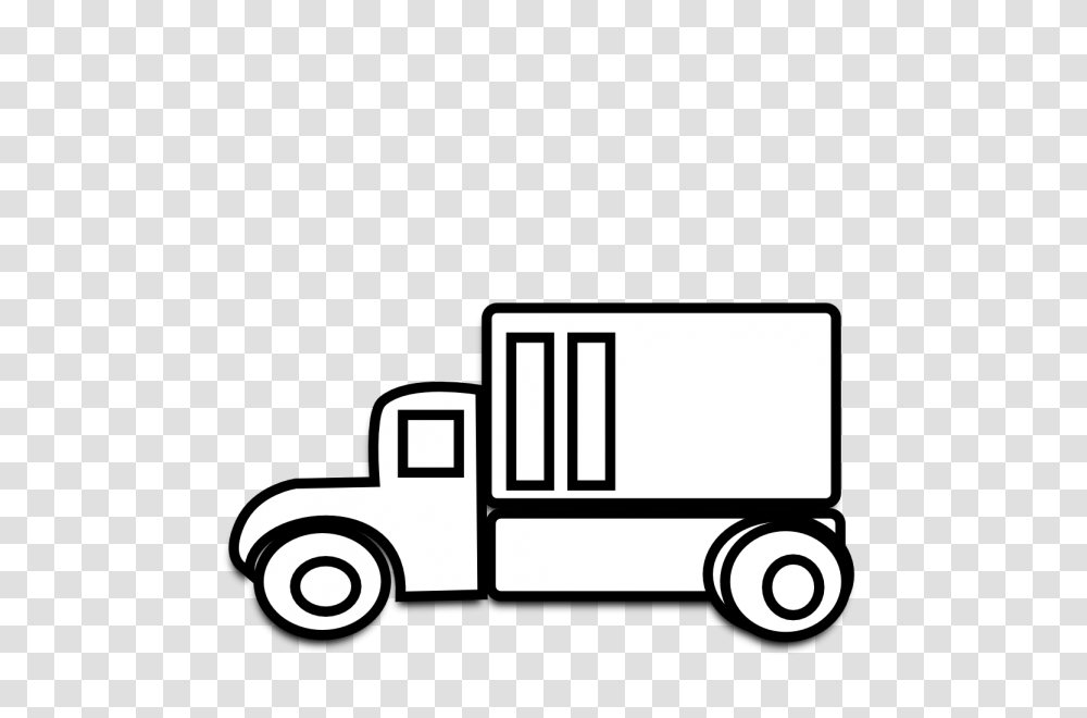 Truck Clipart Black And White Nice Clip Art, Vehicle, Transportation, Van, Moving Van Transparent Png