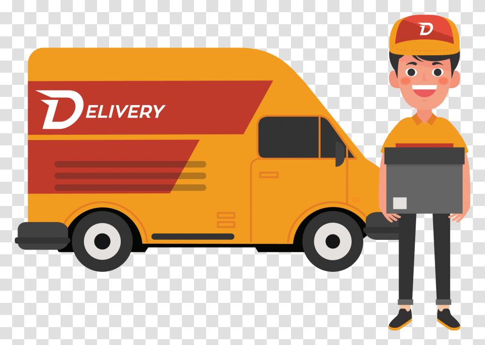 Truck Delivery Vector, Transportation, Van, Vehicle, Person Transparent Png