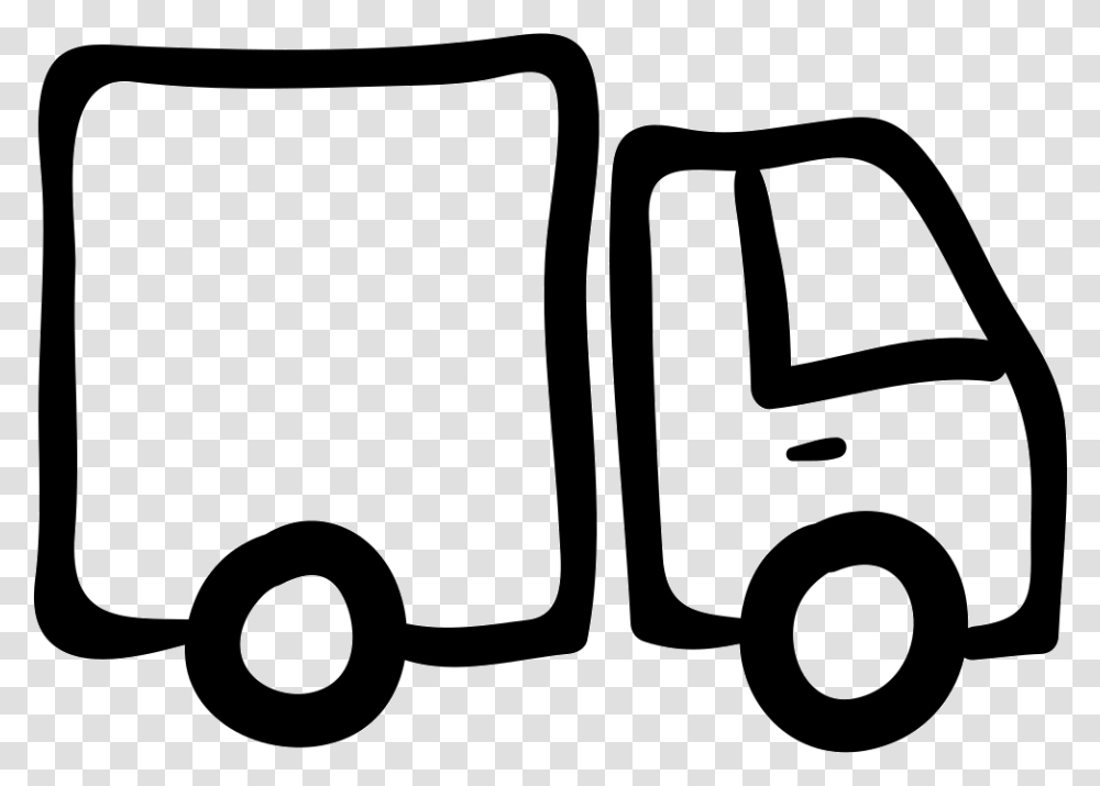 Truck Hand Drawn Vehicle With Container Truck, Lawn Mower, Tool, Alphabet Transparent Png