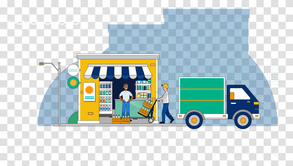 Truck, Person, Vehicle, Transportation, Shop Transparent Png